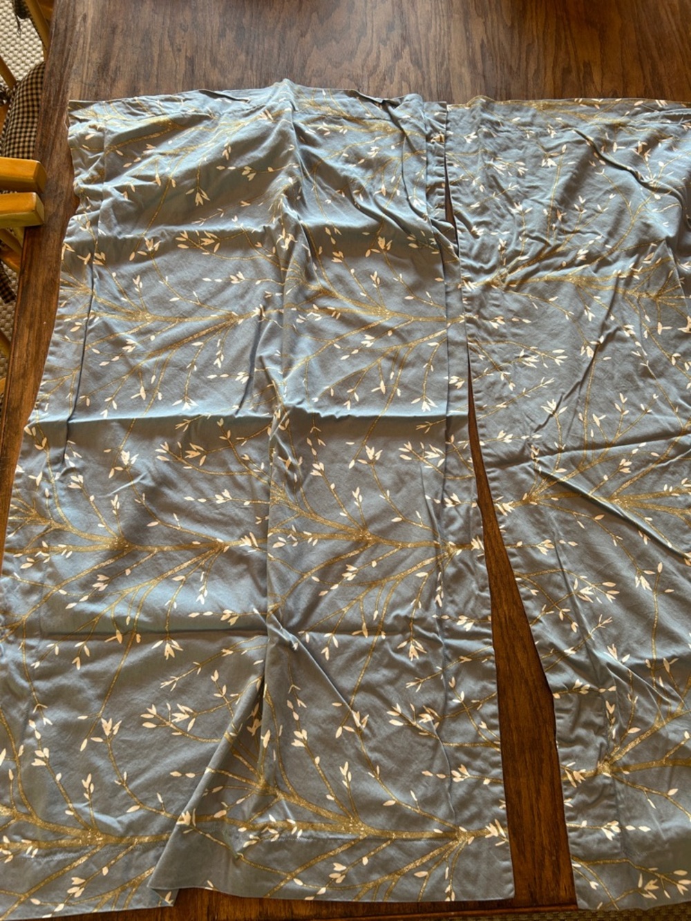 The Company Store Blue and Gold King Size Shams